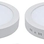 2 لمبات سبوت دائرية بإضاءة LED تثبت على الأسطح، 18 وات، باللون الأبيض، أكريليك