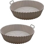 بطانة سيليكون للقلاية الهوائية قابلة لاعادة الاستخدام، عبوة من قطعتين، تناسب اي قلاية كبير XL 8 بوصة، قطعتين