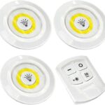 مجموعة متكونة من ثلاثة مصابيح LED مع وخدة تحكم عن بعد، اوف وايت