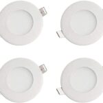 لمبات سبوت بلوحة اضاءة LED بقدرة 3 وات مكونة من 4 قطع، لون فاتح، اصفر، أكريليك