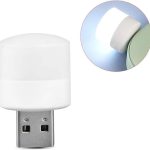 لمبة فيشة USB للكمبيوتر والموبايل، اباجورة مكتب LED دائرية صغيرة لحماية العين والقراءة من لينونيل، ضوء ابيض (قطعه واحده)