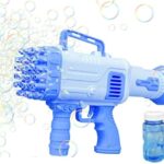 صانعة فقاعات بلاستيكية من كيدزواي، ٣٢ فتحة، مسدس فقاعات ومروحة، حجم كبير، آلة مع محلول فقاعات، صانعة فقاعات للأطفال. (ألوان متنوعة)