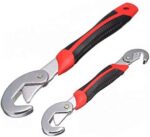 طقم مفتاح عدة متعدد الوظائف سريع الإمساك وقابل للتعديل من قطعتين بلون احمر