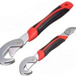 طقم مفتاح عدة متعدد الوظائف سريع الإمساك وقابل للتعديل من قطعتين بلون احمر