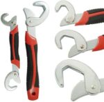 طقم مفتاح عدة متعدد الوظائف سريع الإمساك وقابل للتعديل من قطعتين بلون احمر - Image 3