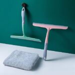 فرشاة تنظيف الزجاج متعددة الوظائف، مقشطة لتنظيف النوافذ والمكتب والجدران والزجاج مع مساحة مطاطية - أداة تنظيف منزلية متينة وفعالة، مقاس 24 سم.