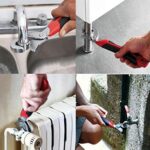 طقم مفتاح عدة متعدد الوظائف سريع الإمساك وقابل للتعديل من قطعتين بلون احمر - Image 2