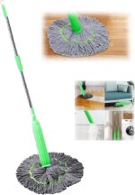 مساحة موب 2 في 1 ذاتية العصر لتنظيف وتجفيف الأرضيات، مساحة دائرية دوارة 360 درجة لتنظيف الجدران، مساحة موب ذاتية العصر لتنظيف الأرضيات