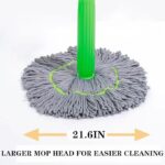 مساحة موب 2 في 1 ذاتية العصر لتنظيف وتجفيف الأرضيات، مساحة دائرية دوارة 360 درجة لتنظيف الجدران، مساحة موب ذاتية العصر لتنظيف الأرضيات - Image 3